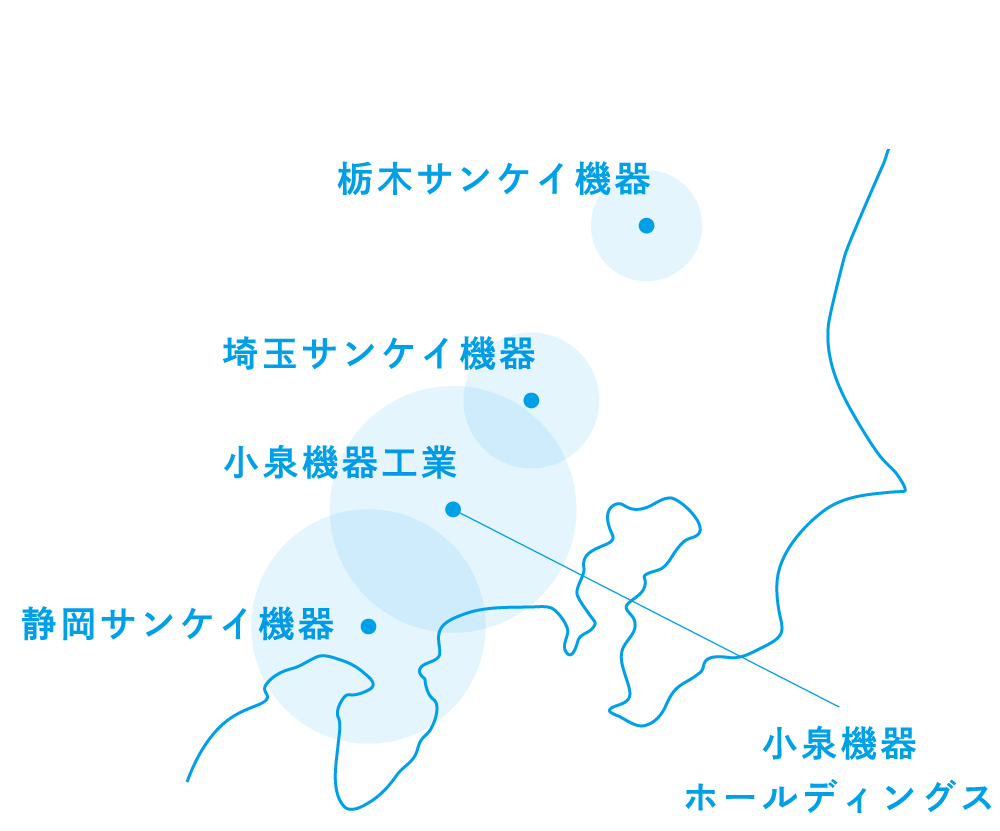 小泉機器 事業所マップ